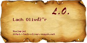 Lach Olivér névjegykártya